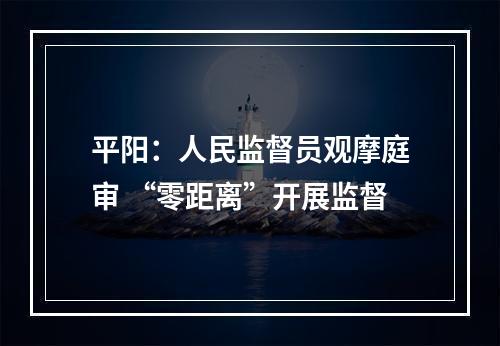 平阳：人民监督员观摩庭审 “零距离”开展监督