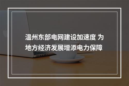 温州东部电网建设加速度 为地方经济发展增添电力保障