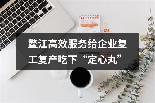 鳌江高效服务给企业复工复产吃下“定心丸”