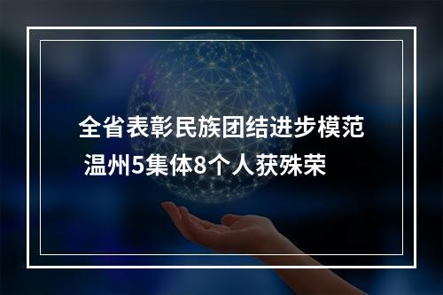 全省表彰民族团结进步模范 温州5集体8个人获殊荣