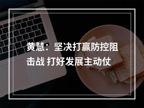 黄慧：坚决打赢防控阻击战 打好发展主动仗
