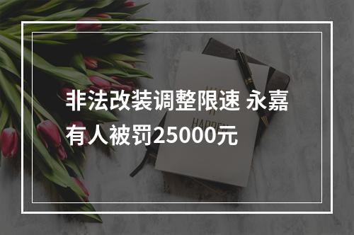 非法改装调整限速 永嘉有人被罚25000元