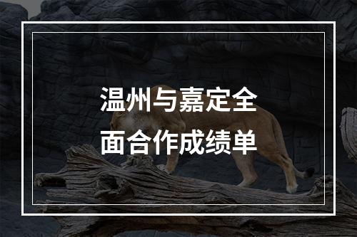 温州与嘉定全面合作成绩单