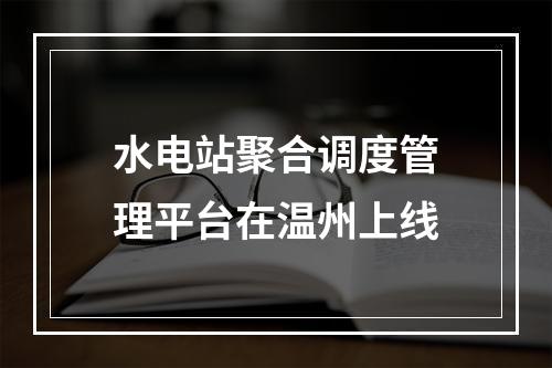 水电站聚合调度管理平台在温州上线