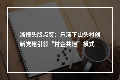 浙报头版点赞：乐清下山头村创新党建引领“村企共建”模式