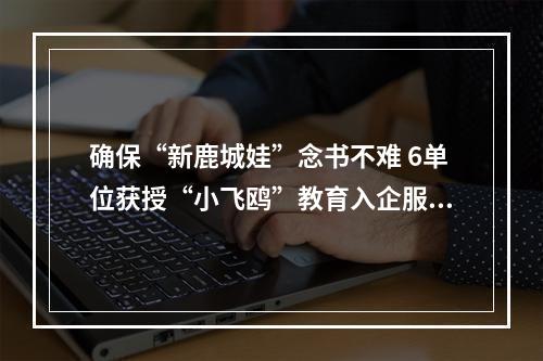 确保“新鹿城娃”念书不难 6单位获授“小飞鸥”教育入企服务站