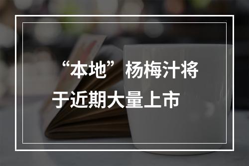 “本地”杨梅汁将于近期大量上市