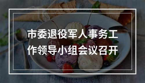 市委退役军人事务工作领导小组会议召开