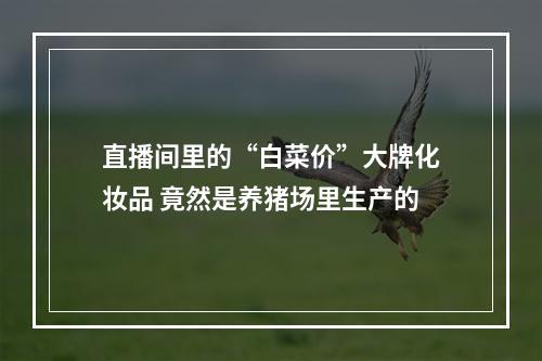 直播间里的“白菜价”大牌化妆品 竟然是养猪场里生产的