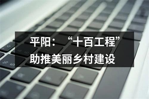平阳：“十百工程”助推美丽乡村建设