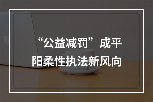 “公益减罚”成平阳柔性执法新风向