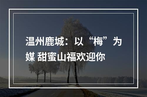 温州鹿城：以“梅”为媒 甜蜜山福欢迎你