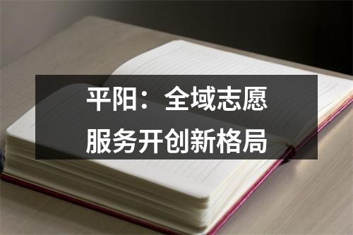 平阳：全域志愿服务开创新格局