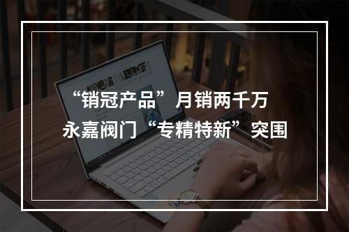 “销冠产品”月销两千万 永嘉阀门“专精特新”突围