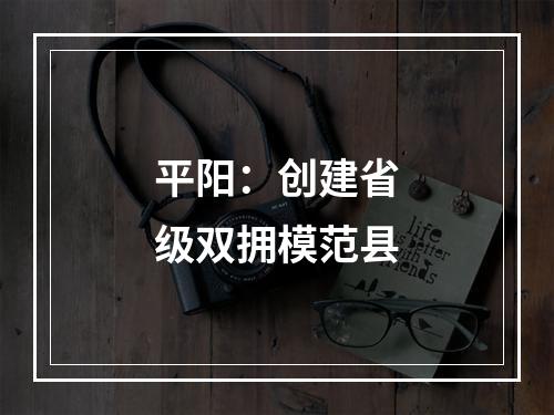 平阳：创建省级双拥模范县