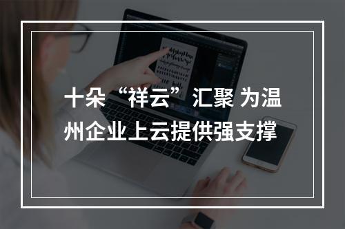 十朵“祥云”汇聚 为温州企业上云提供强支撑