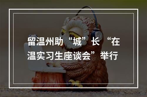 留温州助“城”长 “在温实习生座谈会”举行