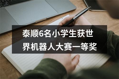 泰顺6名小学生获世界机器人大赛一等奖