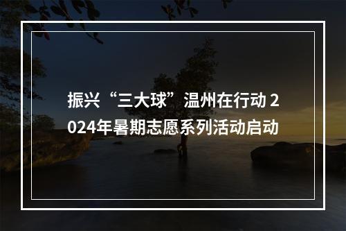 振兴“三大球”温州在行动 2024年暑期志愿系列活动启动