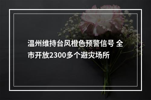 温州维持台风橙色预警信号 全市开放2300多个避灾场所