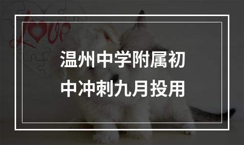 温州中学附属初中冲刺九月投用