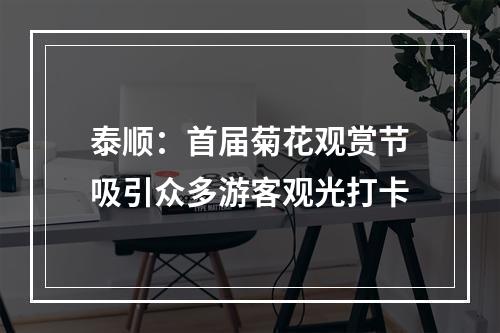 泰顺：首届菊花观赏节吸引众多游客观光打卡