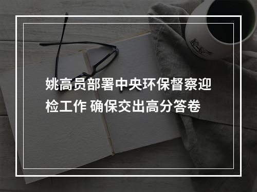 姚高员部署中央环保督察迎检工作 确保交出高分答卷