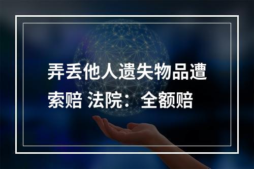 弄丢他人遗失物品遭索赔 法院：全额赔