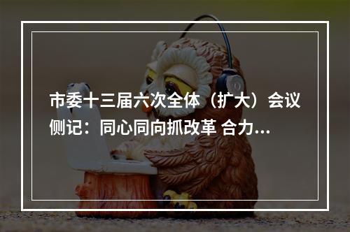 市委十三届六次全体（扩大）会议侧记：同心同向抓改革 合力合拍促先行