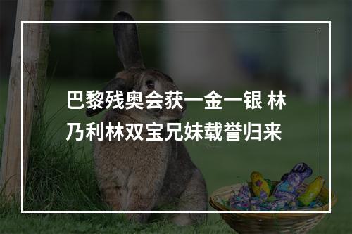 巴黎残奥会获一金一银 林乃利林双宝兄妹载誉归来