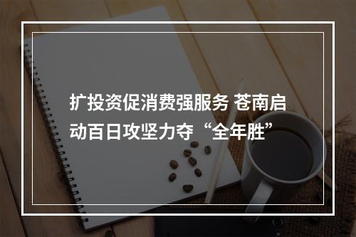 扩投资促消费强服务 苍南启动百日攻坚力夺“全年胜”