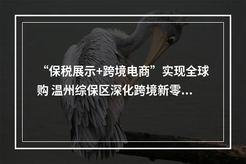 “保税展示+跨境电商”实现全球购 温州综保区深化跨境新零售模式