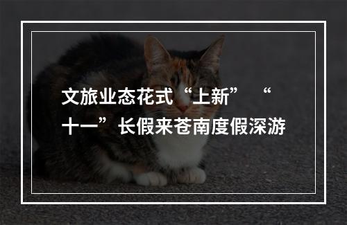 文旅业态花式“上新” “十一”长假来苍南度假深游