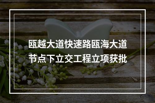 瓯越大道快速路瓯海大道节点下立交工程立项获批