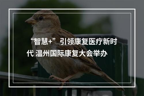 “智慧+”引领康复医疗新时代 温州国际康复大会举办