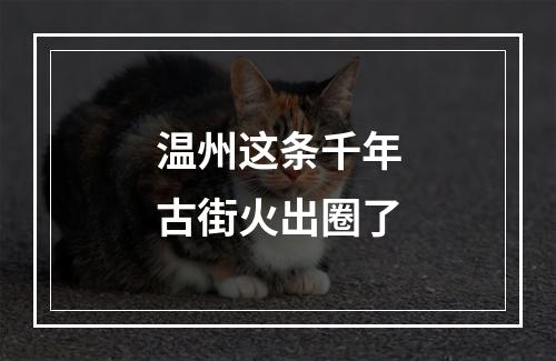 温州这条千年古街火出圈了