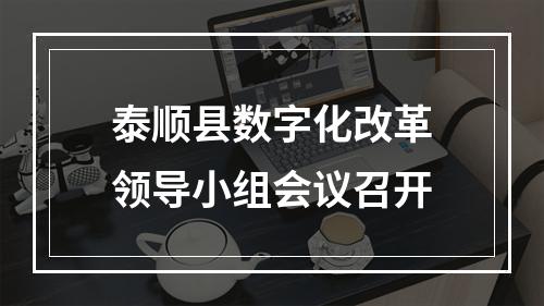 泰顺县数字化改革领导小组会议召开