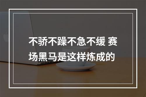 不骄不躁不急不缓 赛场黑马是这样炼成的