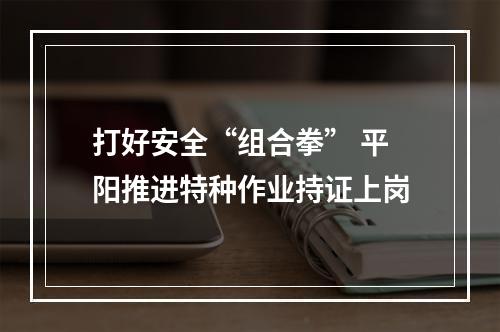 打好安全“组合拳” 平阳推进特种作业持证上岗