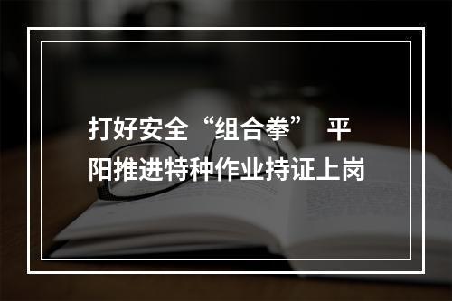 打好安全“组合拳”  平阳推进特种作业持证上岗