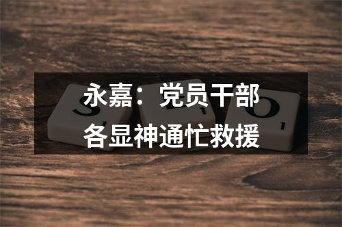 永嘉：党员干部各显神通忙救援