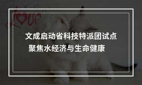 文成启动省科技特派团试点  聚焦水经济与生命健康