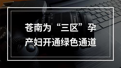 苍南为“三区”孕产妇开通绿色通道