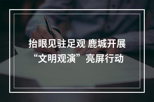 抬眼见驻足观 鹿城开展“文明观演”亮屏行动