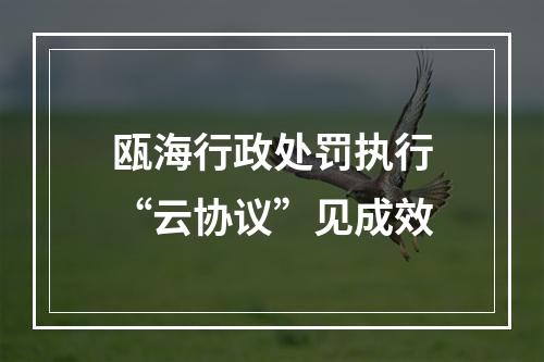 瓯海行政处罚执行“云协议”见成效