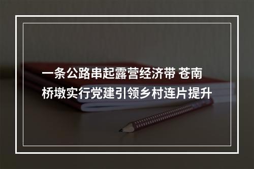 一条公路串起露营经济带 苍南桥墩实行党建引领乡村连片提升