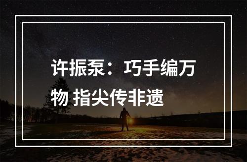 许振泵：巧手编万物 指尖传非遗