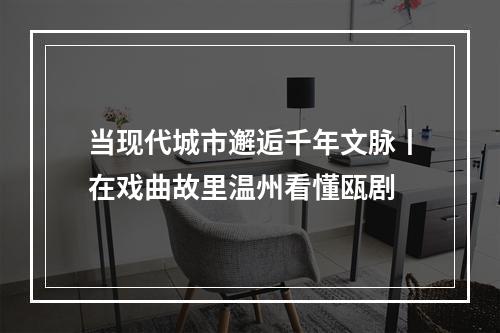 当现代城市邂逅千年文脉丨在戏曲故里温州看懂瓯剧