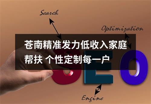苍南精准发力低收入家庭帮扶 个性定制每一户