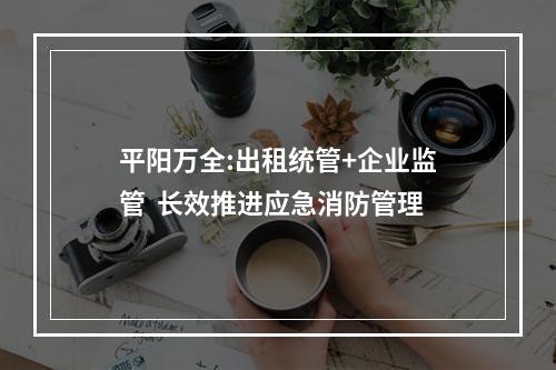 平阳万全:出租统管+企业监管  长效推进应急消防管理